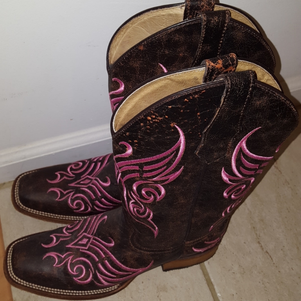 Circle G leather cowboy boots LIKE NEW